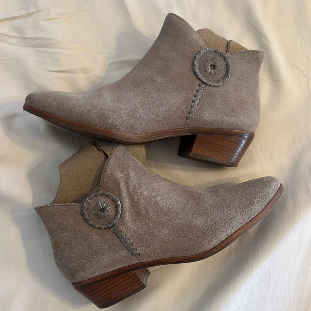 Jack Rogers Suede Ankle Boots - Taupe